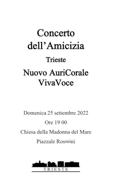Locandina 1° concerto dell'amicizia, 25 settembre 2022